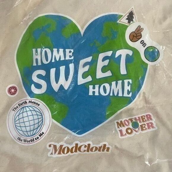 NEW ModCloth Earth Day Canvas Tote - Picture 3 of 6
